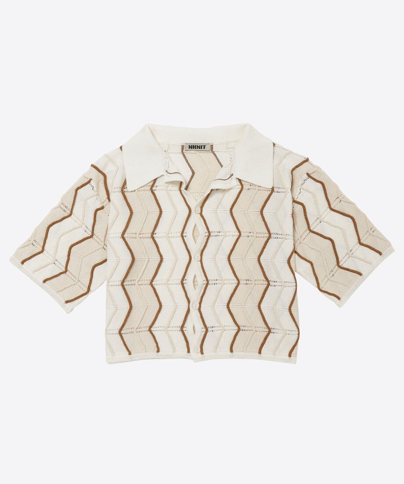 wave pattern knit shirt | NKNIT