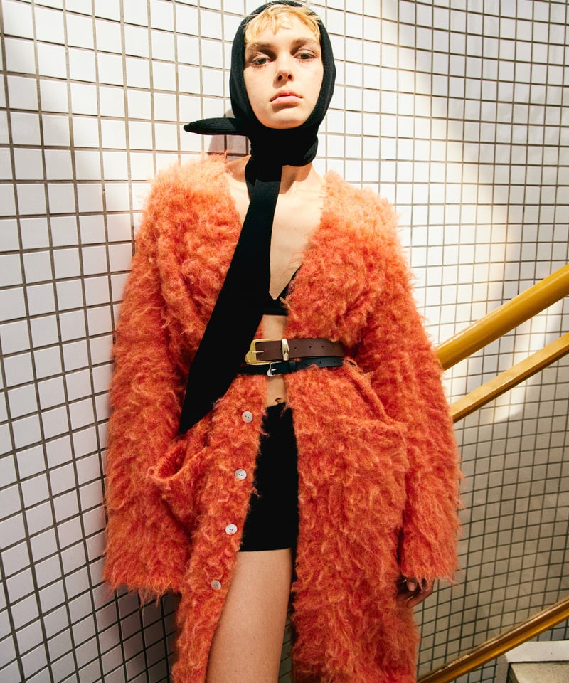 shaggy long KNIT cardigan | NKNIT 