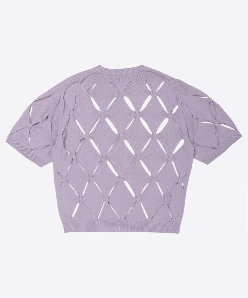 pattern slit knit T-shirt | NKNIT
