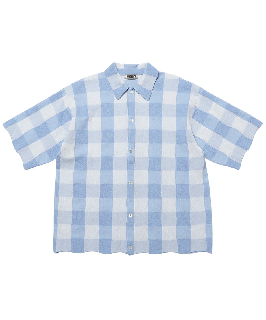 checker pattern KNIT shirt | NKNIT