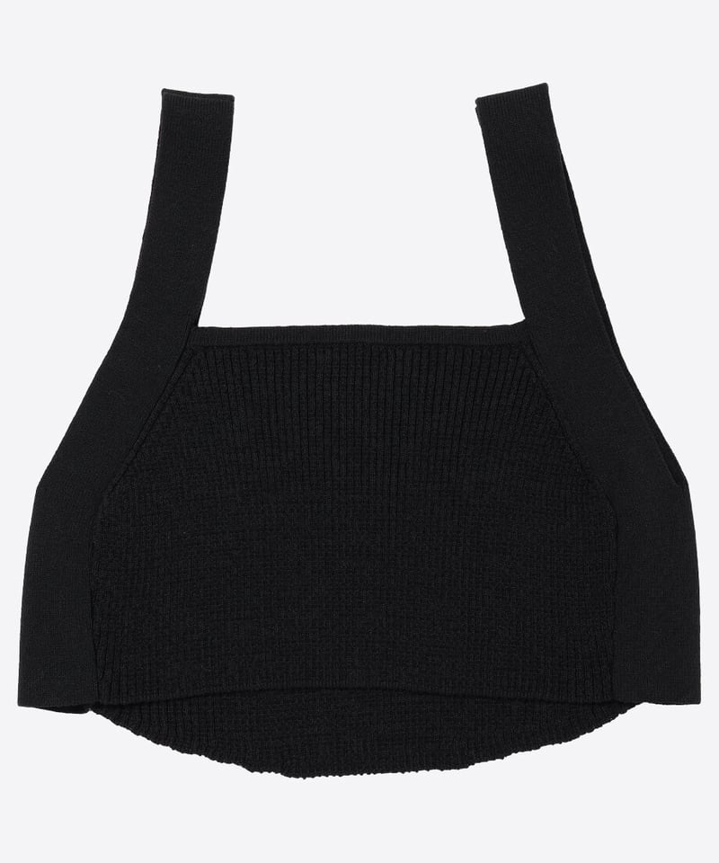 cotton rib short knit tank top | NKNIT
