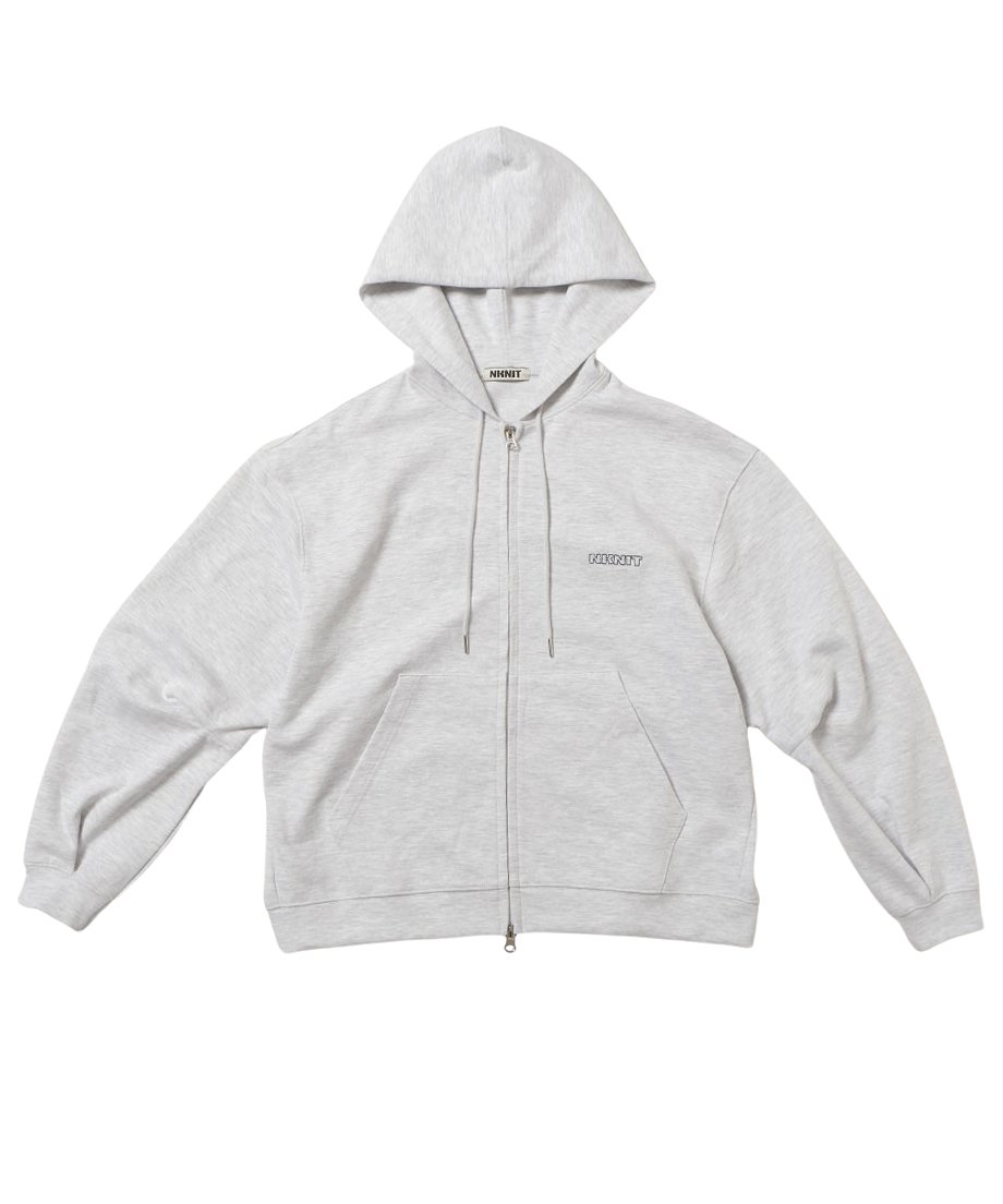 NKNIT logo embroidery ZIP hoodie L.GRAY | NKNIT