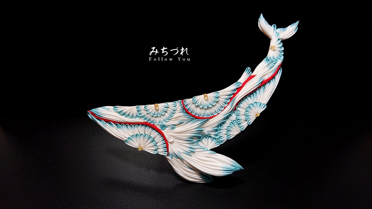 つまみ細工『クジラ』 | つまみ細工『みちづれ』