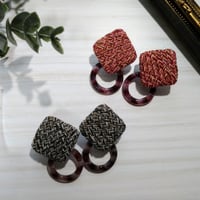 織物トップ×マーブルピアス