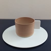 S&B Coffee Cup & Saucer  Light Brown / Light Blue