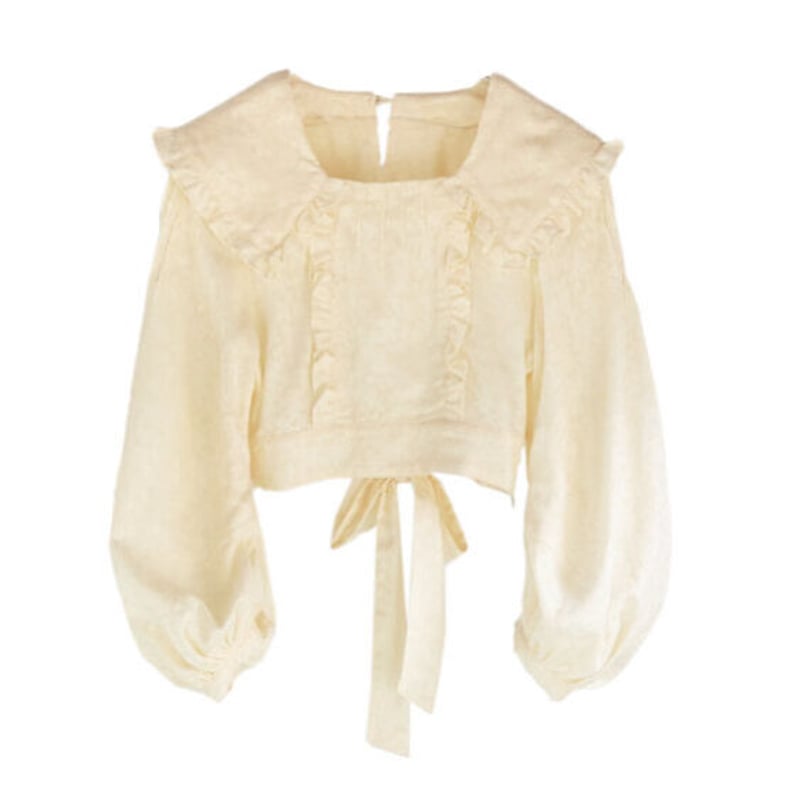 トップス MODUE eos pom frill collar blouse Frilled-collar blouse