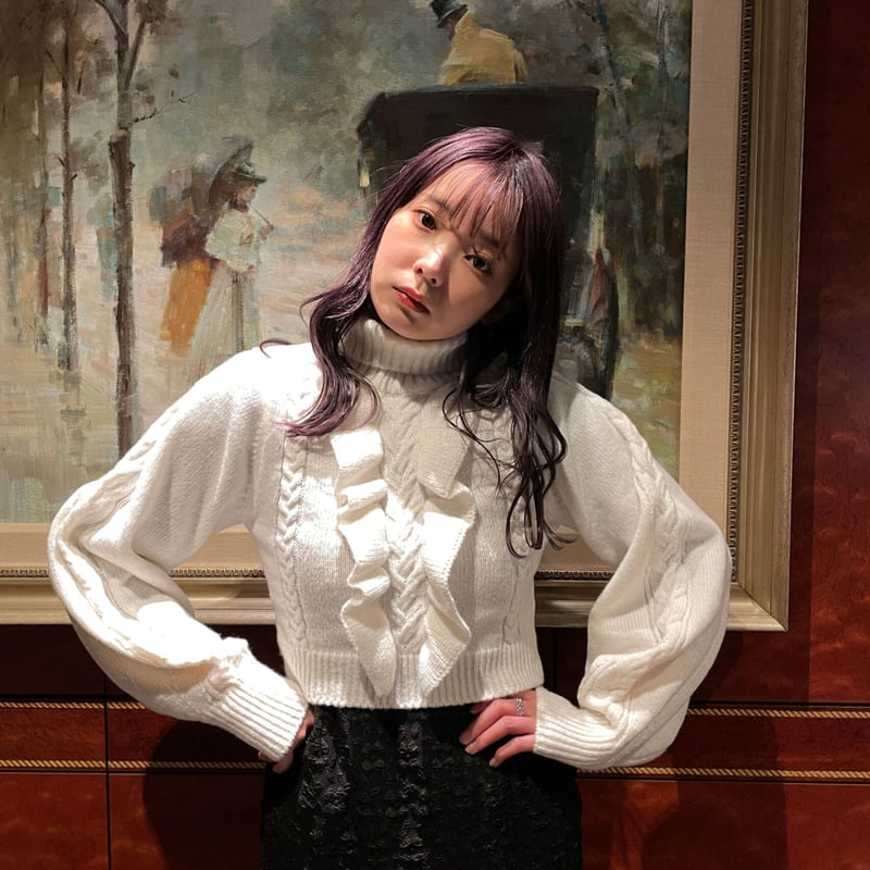 2022.11.26(sat)20:00〜在庫販売】Cable frill Knit top
