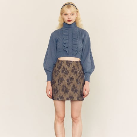 【2022.11.26(sat)20:00〜在庫販売】Cable frill Knit tops（BLUE）