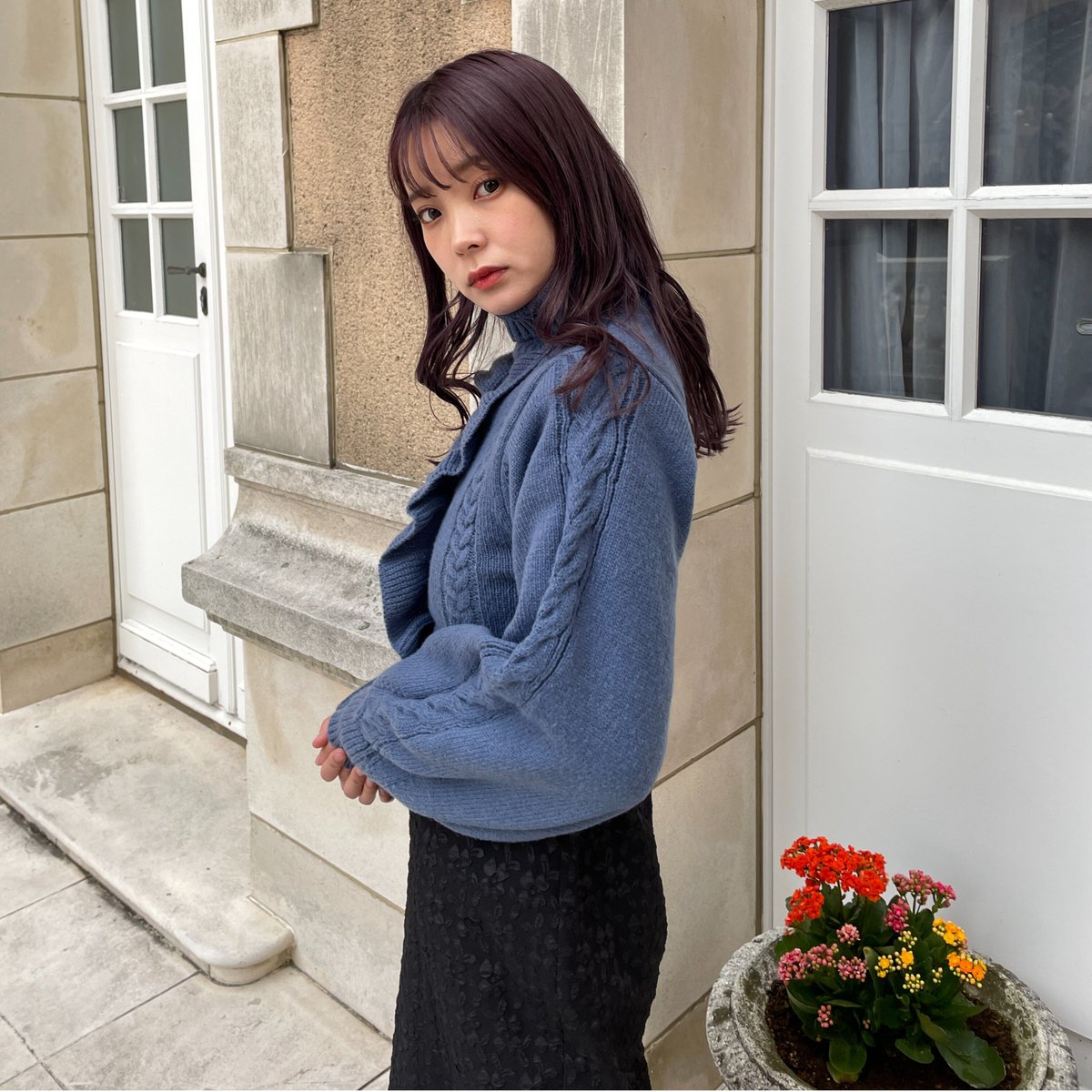 2022.11.26(sat)20:00〜在庫販売】Cable frill Knit top
