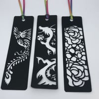 切り絵　しおり（鳳凰・龍・薔薇）