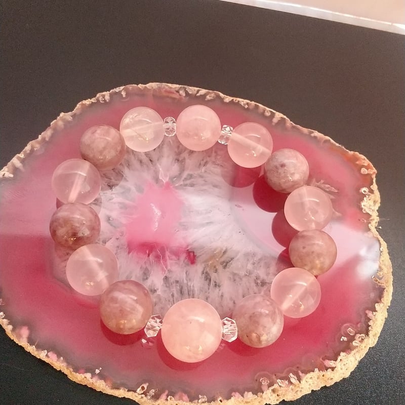 レムリアンシード&ピンクトルマリン&モルガナイトブレスレット