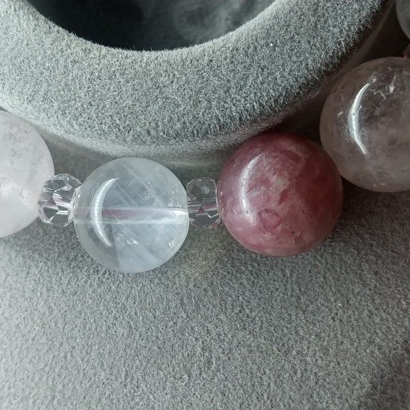 恋愛サポートピンクトルマリンアメジストハウライト天使ブレスレット