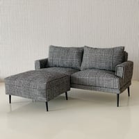 【受注生産】29㎝ドール用　ダブルソファ＆オットマン　グレンチェック