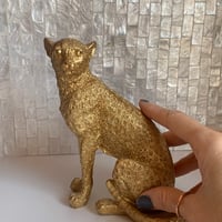 チーター　オブジェ　シャイニーゴールド