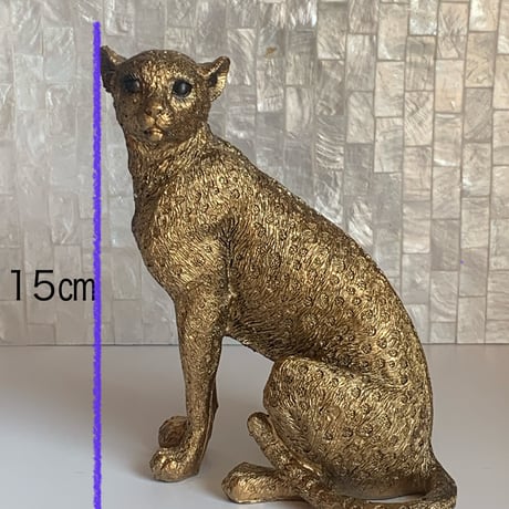 チーター　オブジェ　くすみゴールド
