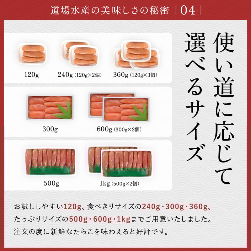 公式】丸鮮道場水産 無着色たらこ 北海道 噴火湾産 | たらこ・明太子の