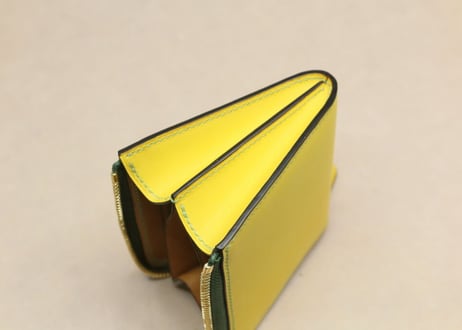 L型ファスナー財布　イエロー／生成り／ライトグリーン