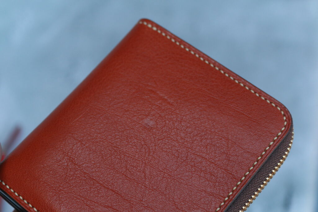 訳あり・値引】L型ファスナー財布 ブラウン／生成り／ゴールド