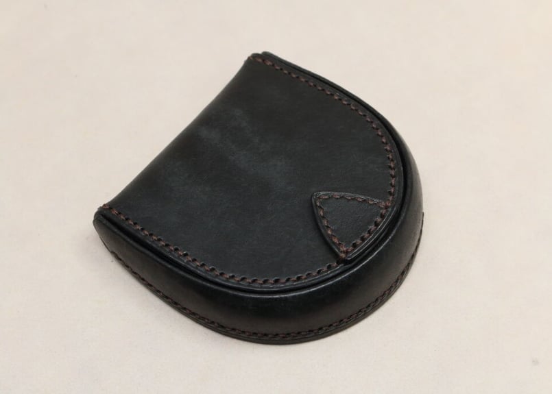 皇居 黒 レザー ケース 馬蹄型 馬蹄型コインケース ブラック／ブラック