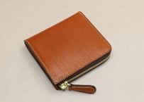 【訳あり・値引】L型ファスナー財布　ブラウン／生成り／ゴールド