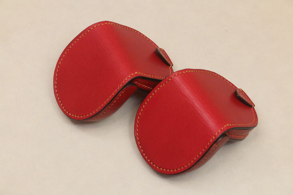 馬蹄型コインケース【小型】 レッド／レッド／柿色 | 革細工工房