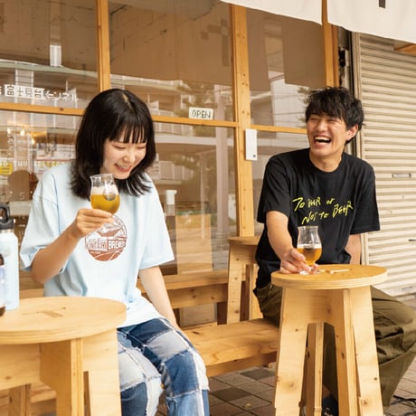 T-SHIRT 「To Beer or Not to Beer」 ベビーピンク×グレー