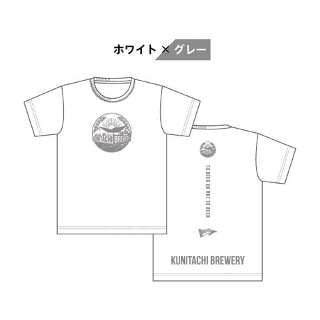 T-SHIRT 「くにぶるロゴ」ホワイト×グレー