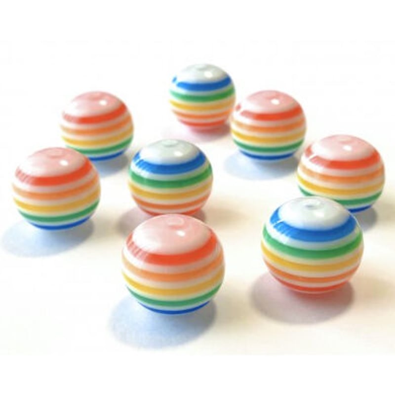 ボーダーレインボービーズ 16mm | Mercerie Factory