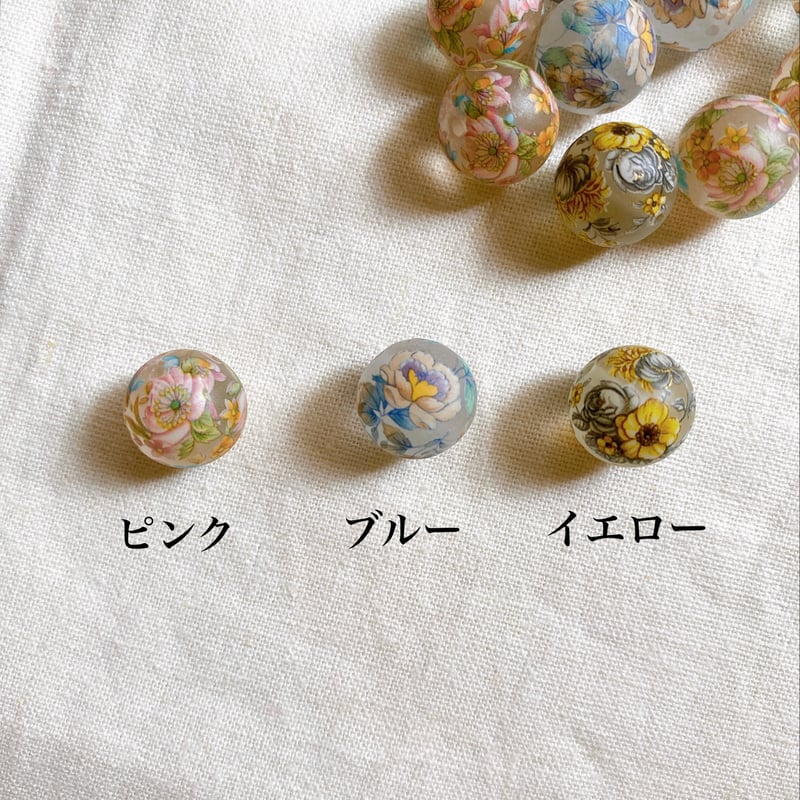 アンティーク調花柄ビーズ 14mm | Mercerie Factory アンティーク調花柄ビーズ 14mm | Mercerie Factory