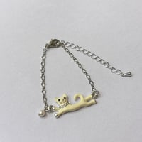 お転婆ネコのチェーンブレスレット 【アイボリー】