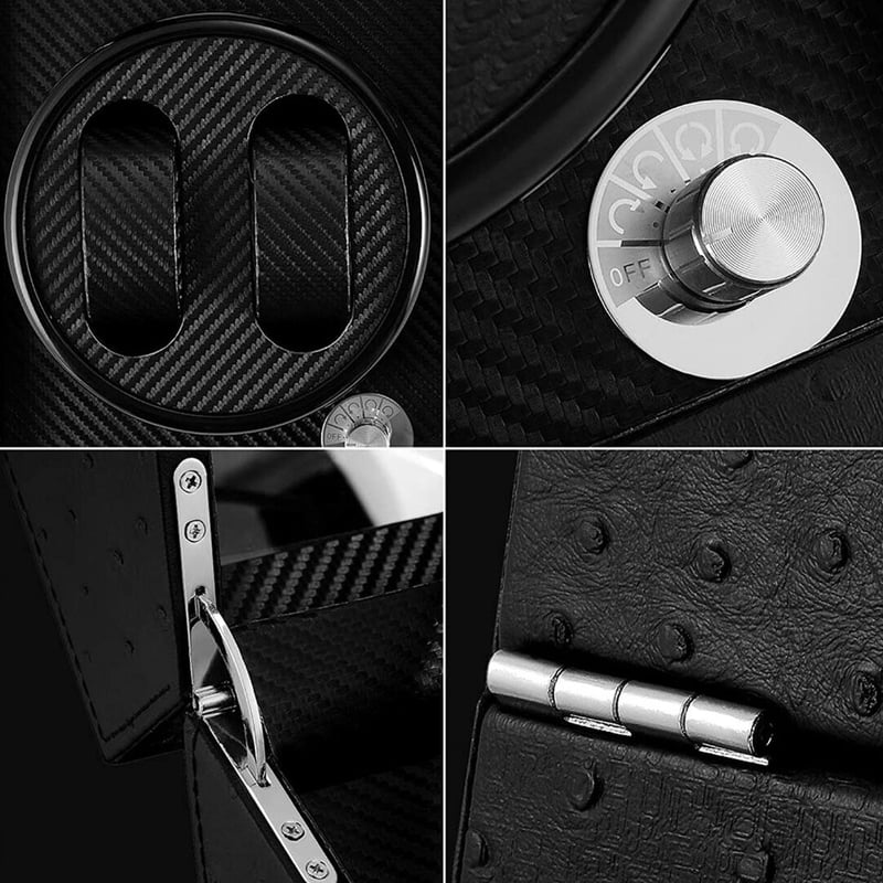 新品 最新 ワインディングマシーン 2本巻き ウォッチワインダー 炭素