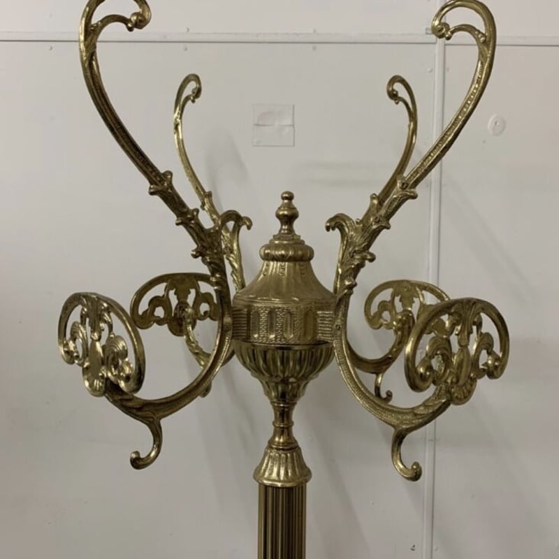 希少 アンティーク調 ポールハンガー ハンガーラック 回転式 ゴールド  