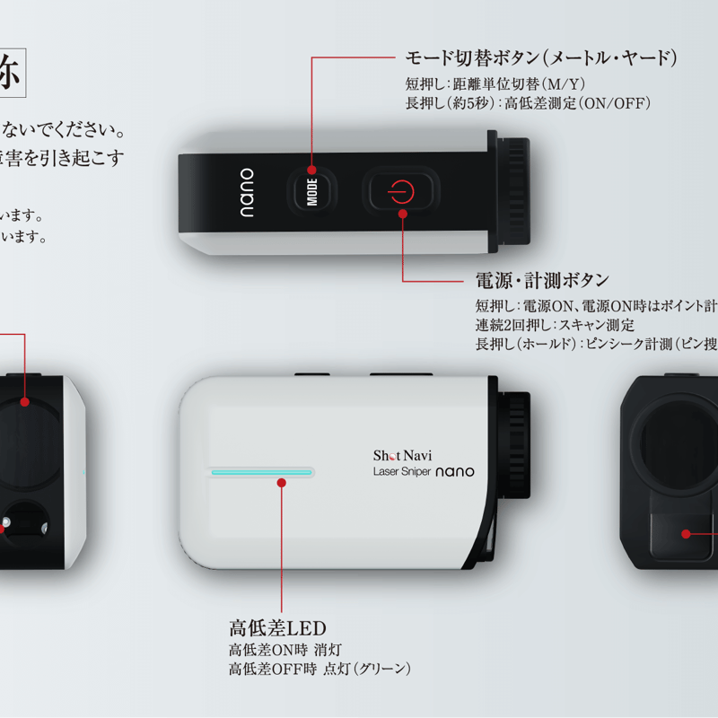 ◇ショットナビ ゴルフ用レーザー測定器 Laser Sniper nano ホワイト