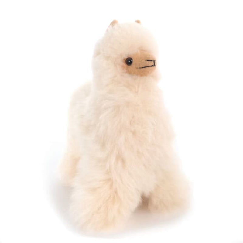 ☆リアルファー☆美品☆アルパカ　ぬいぐるみ　毛皮　リアル動物ぬいぐるみ ぬいぐるみ 100％アルパカリアルM かわいい : アンデス雑貨
