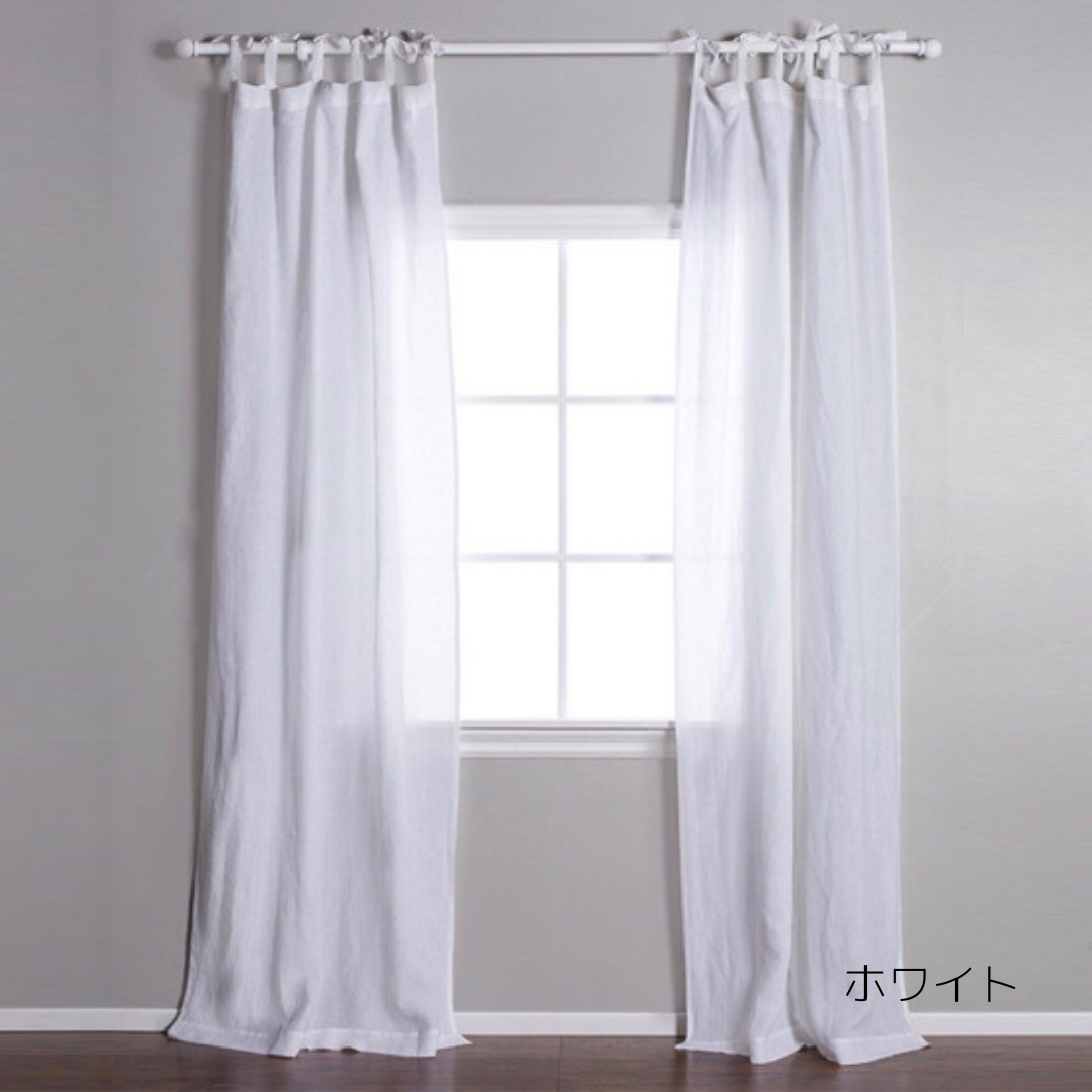 リネン　タイトップカーテン　ホワイト PomPom at home】タイトップカーテン | Mi Mundo