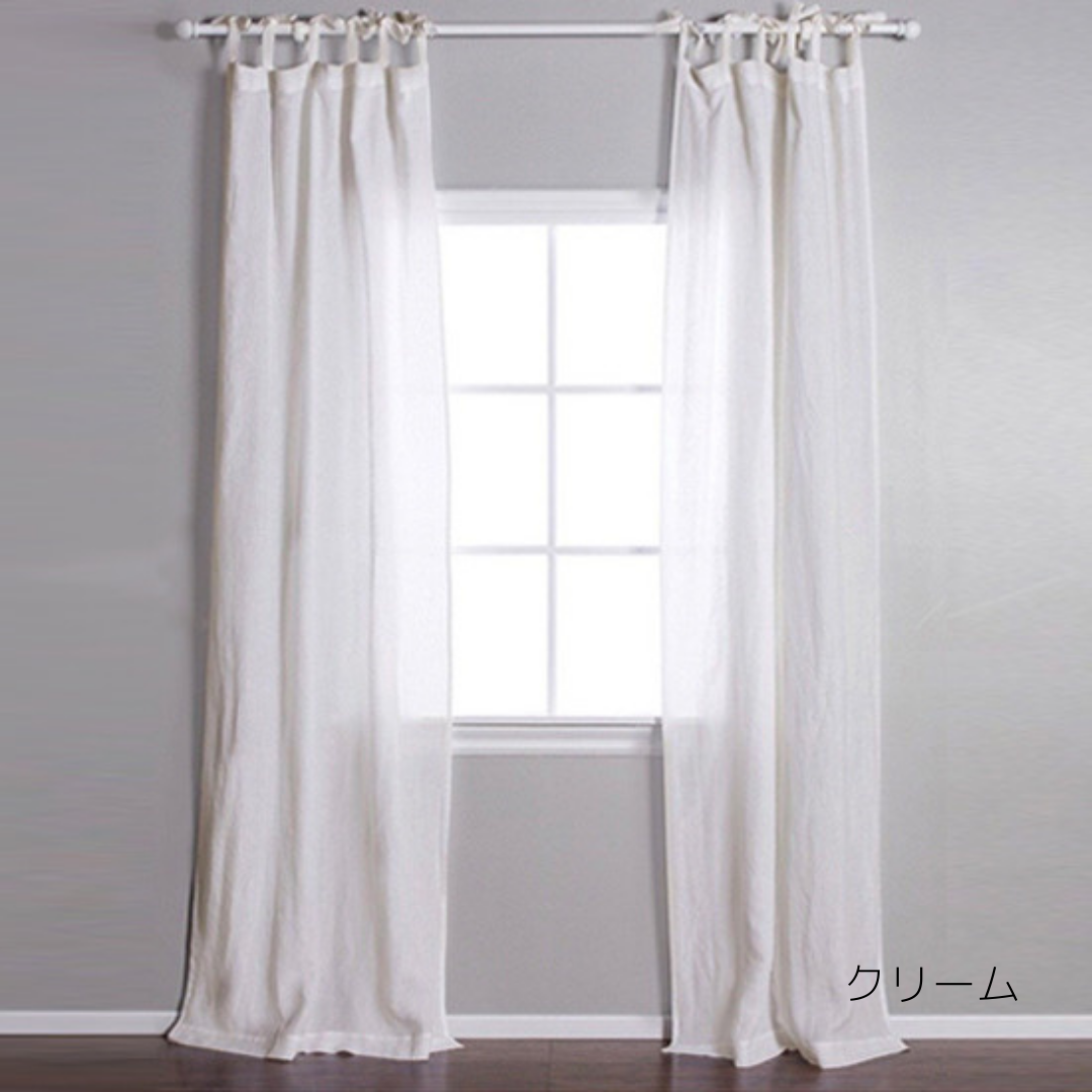 リネン　タイトップカーテン　ホワイト PomPom at home】タイトップカーテン | Mi Mundo