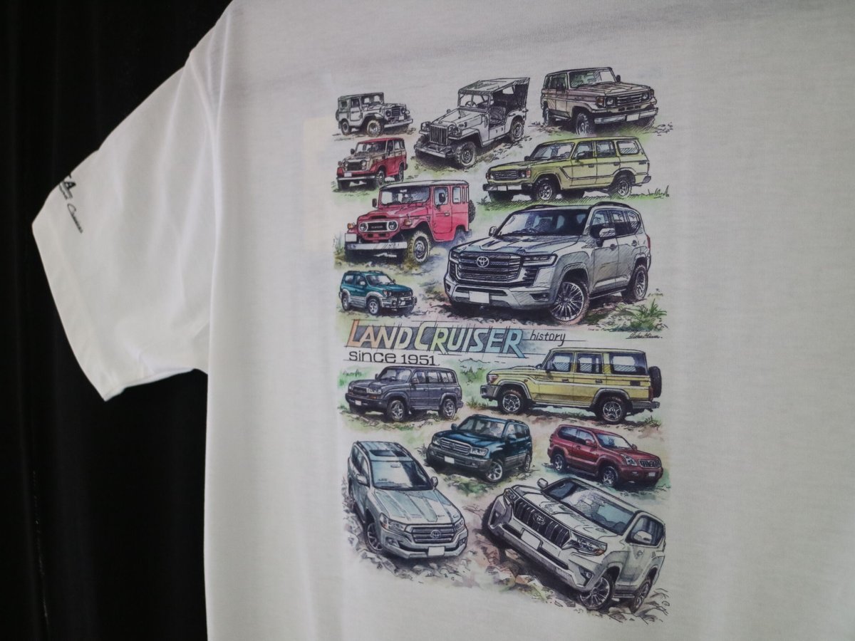 歴代ランドクルーザーイラスト入りTシャツ（モンベル製）メンズ | さ 
