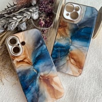 ネイビー 大理石 iPhone ケース