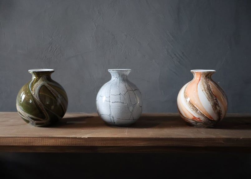 FIDRIO-Bolvase with neck CEMENT- | FLOWER&ANTIQ