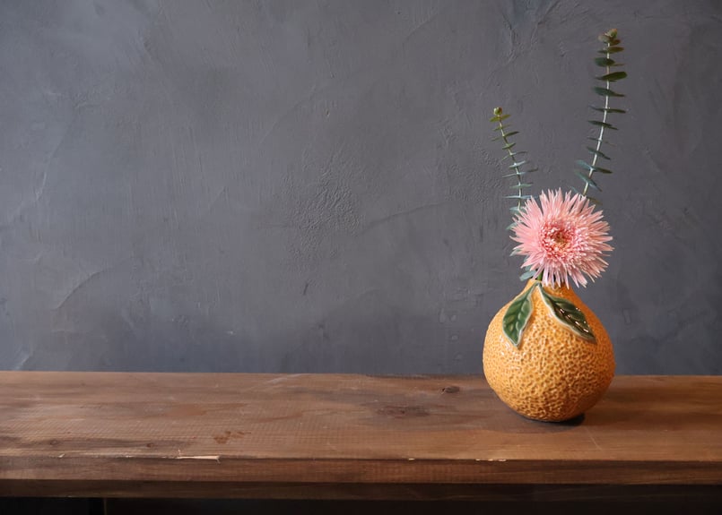 コスタボタ オレンジ 花瓶 元箱 Vintage Orange Marble Glass Flower Vase/ビンテージ オレンジ