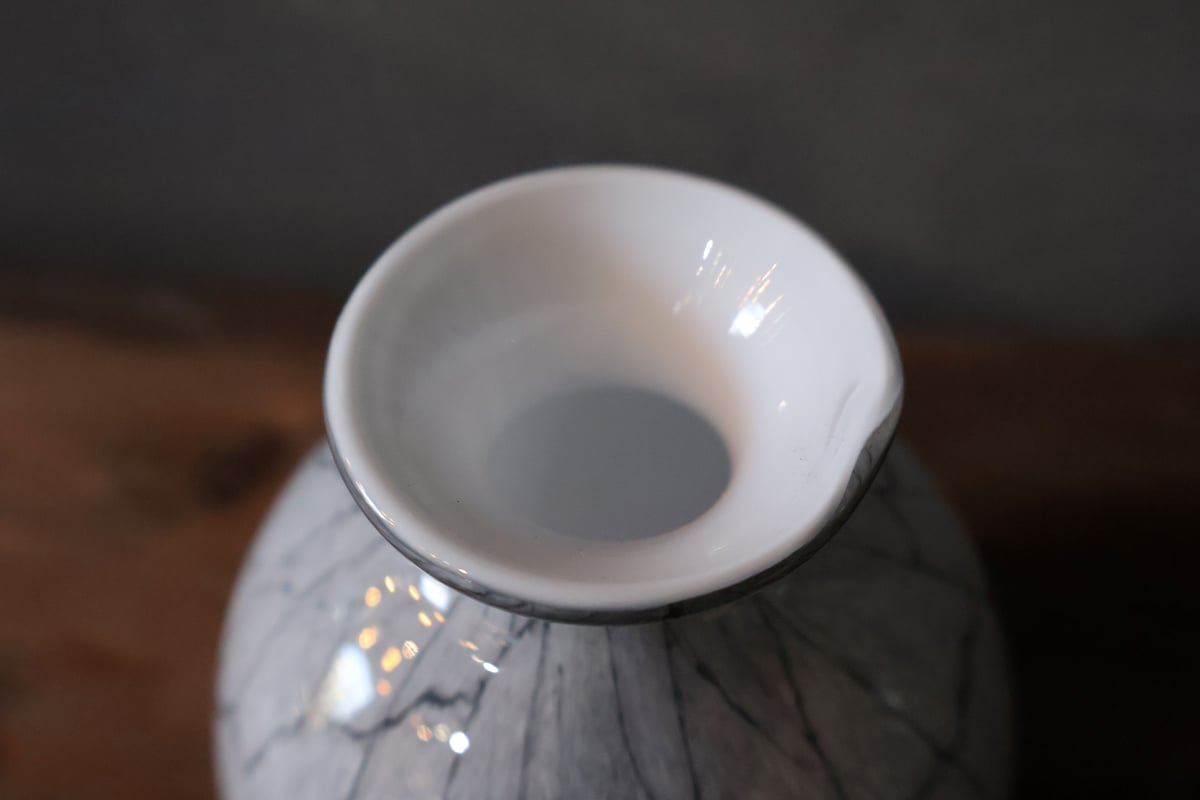 FIDRIO-Bolvase with neck CEMENT- | FLOWER&ANTIQ