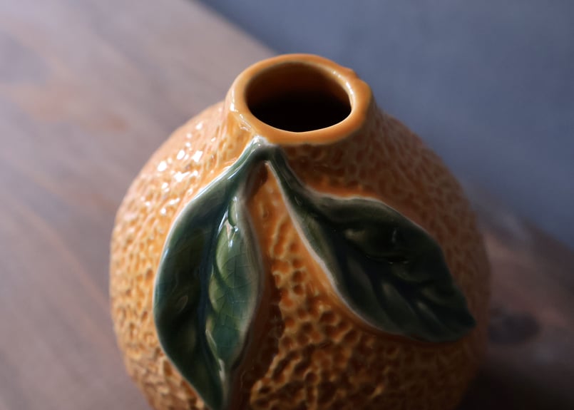 コスタボタ オレンジ 花瓶 元箱 Vintage Orange Marble Glass Flower Vase/ビンテージ オレンジ