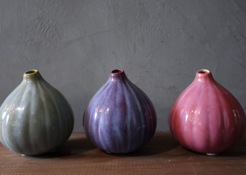 中型陶器花瓶 ピンク紫グラデーション DESPOTS-Fig vase B- | FLOWER&ANTIQUE misawa