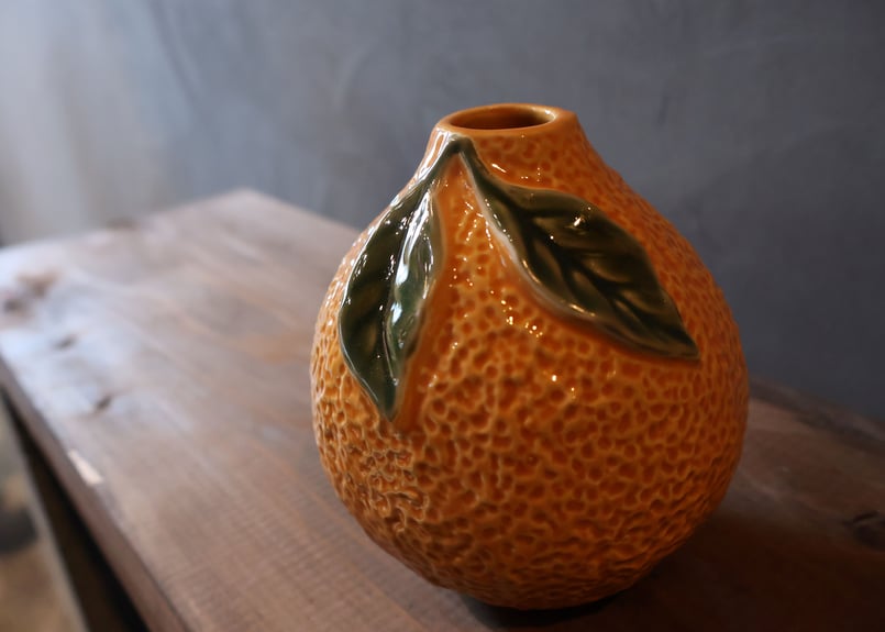 コスタボタ オレンジ 花瓶 元箱 Vintage Orange Marble Glass Flower Vase/ビンテージ オレンジ