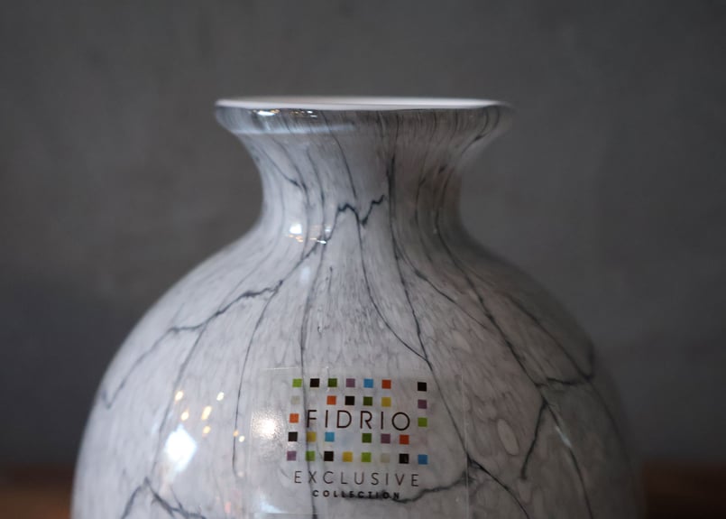 FIDRIO-Bolvase with neck CEMENT- | FLOWER&ANTIQ