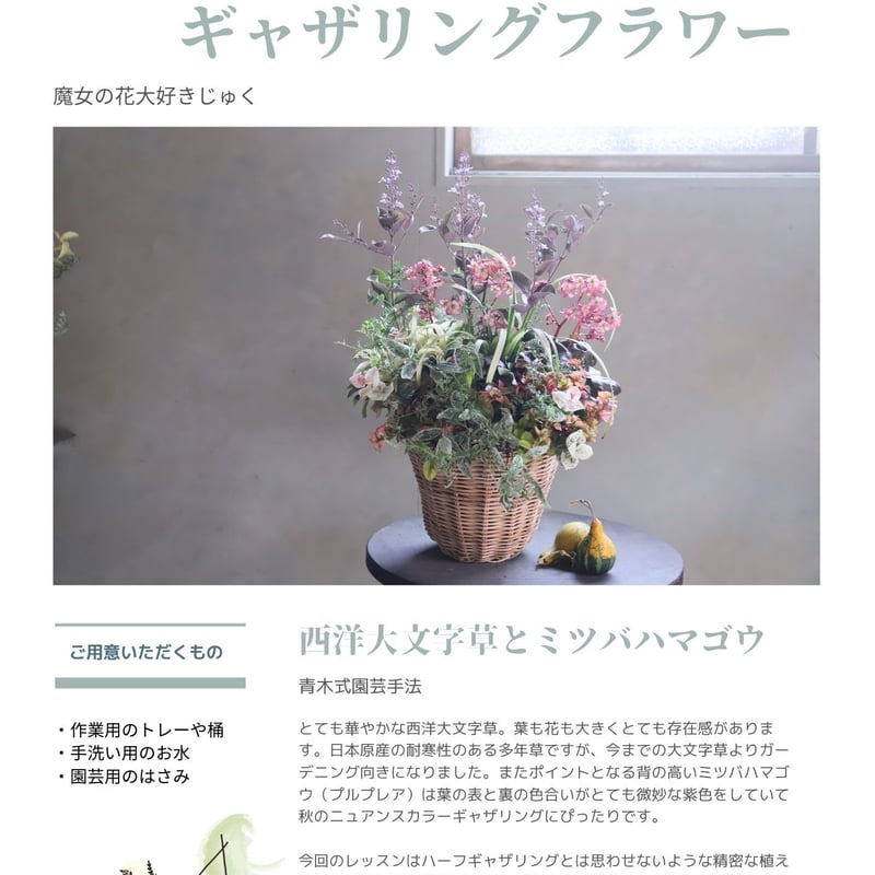 魔女の花大好きじゅく】10/14(土)Green life Zoom webinars視聴無