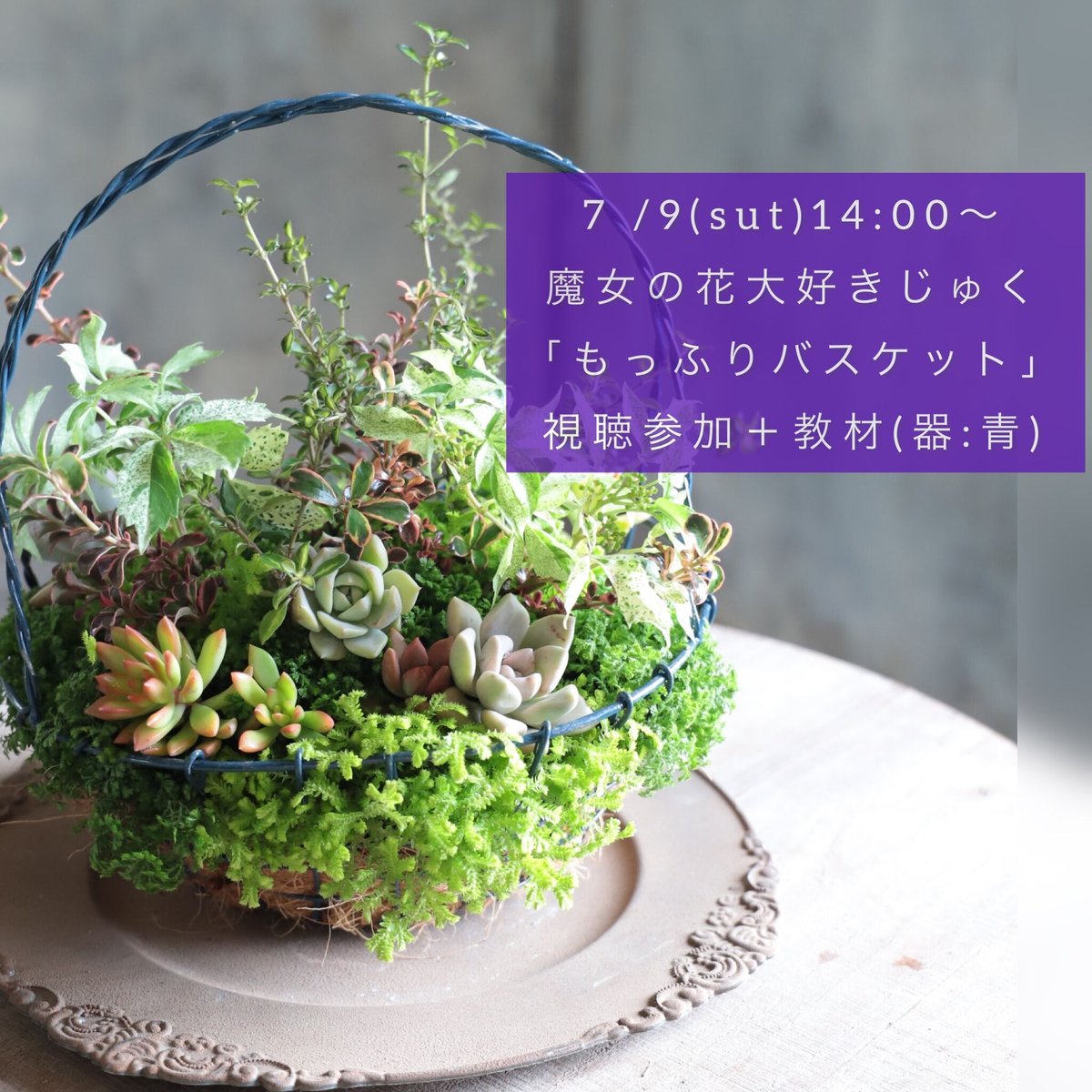 魔女の花大好きじゅく】 7/9(土) Green life Zoom webinars ワー