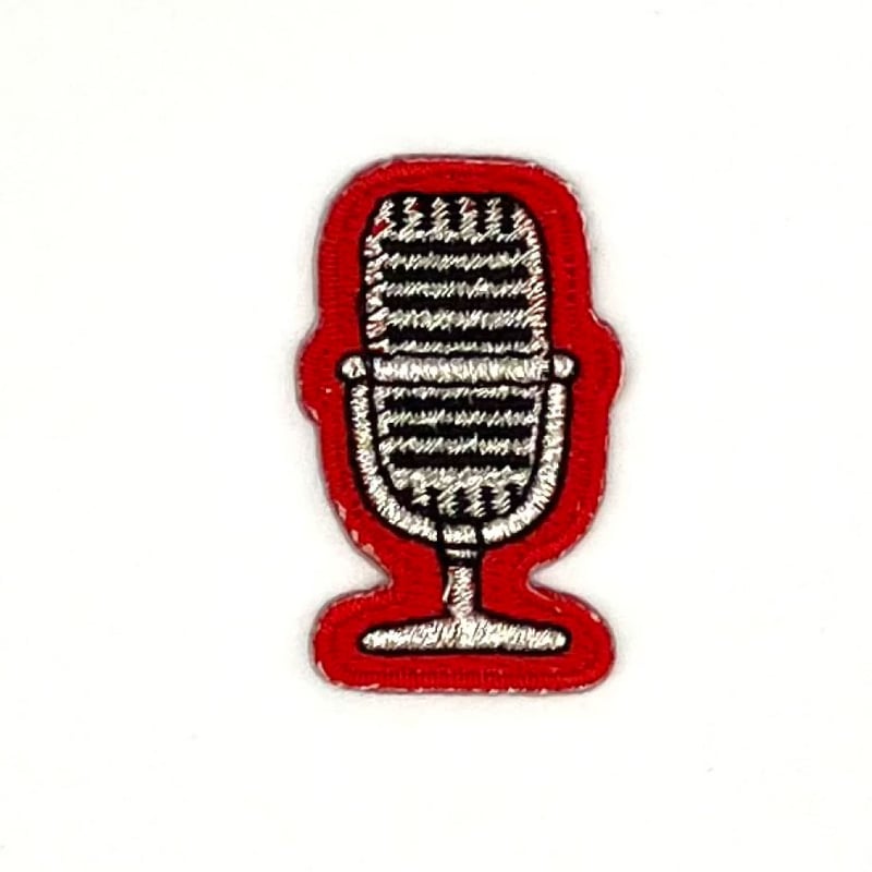 ヤンタン刺繍ワッペン(マイク)※アイロンワッペン・ステッカー