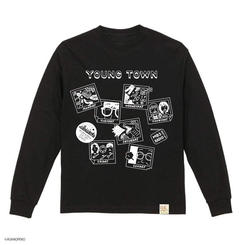 ヤンタンロングTシャツ ブラックホワイト(M)