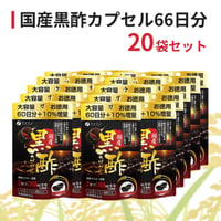 国産黒酢カプセル　66日分（20袋セット）栄養補助食品